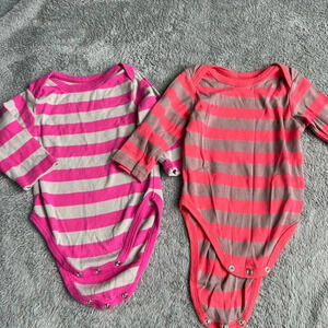 Leverete striped onesies. Size 6-12 months.